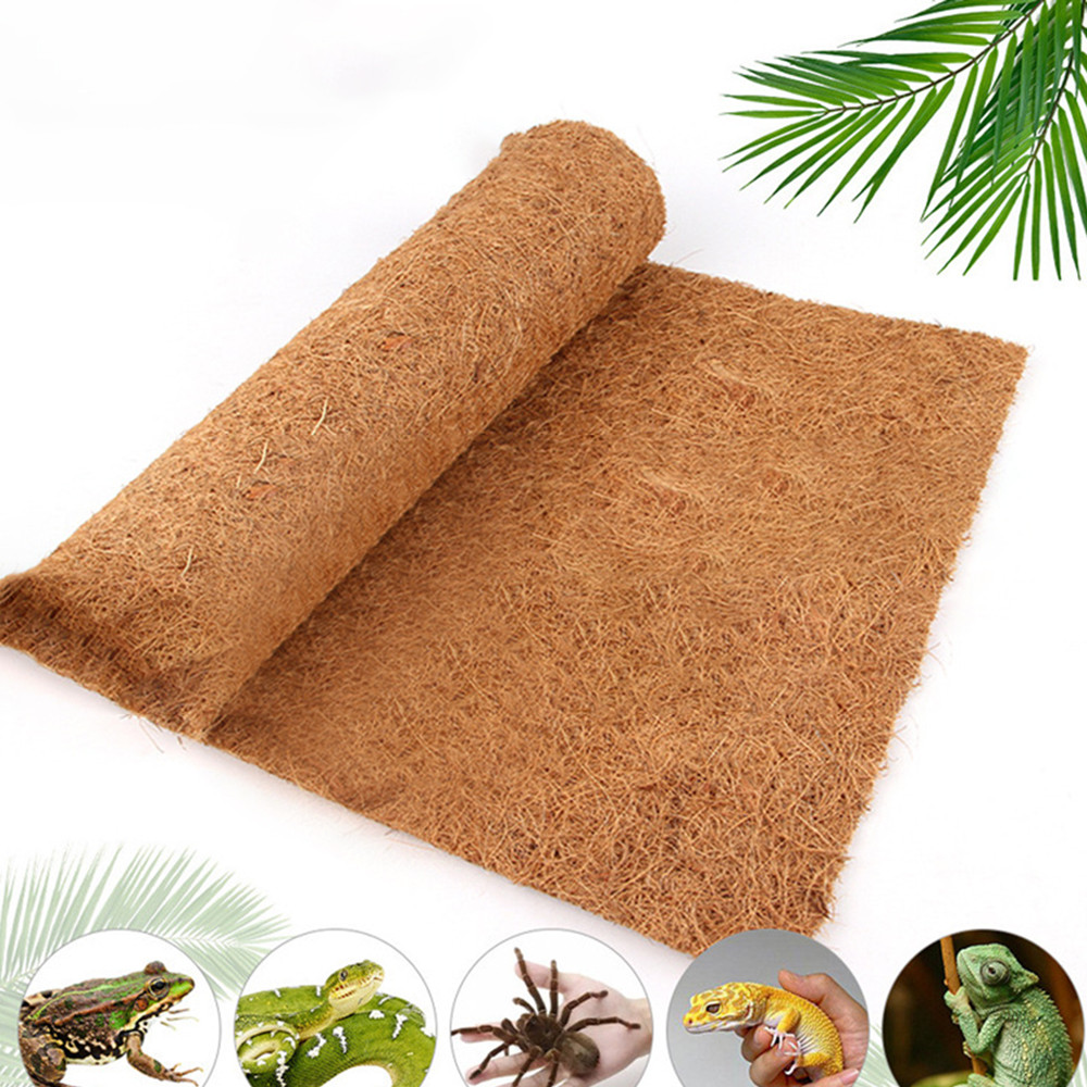 Natural Coconut Fiber Coir Mat Turtle Reptile Terrarium Liner for Tortoise, Lizard, Snake, and Chameleon Cage Bedding