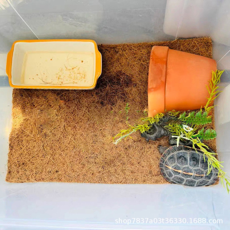 Natural Coconut Fiber Coir Mat Turtle Reptile Terrarium Liner for Tortoise, Lizard, Snake, and Chameleon Cage Bedding
