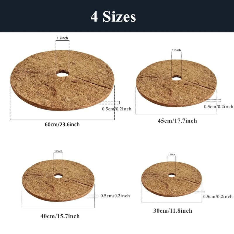 EcoFriendly Natural Coco Coir Fiber Tree Mulch Ring Protector Organic Weed Barrier Mat AntiGrass Di 2