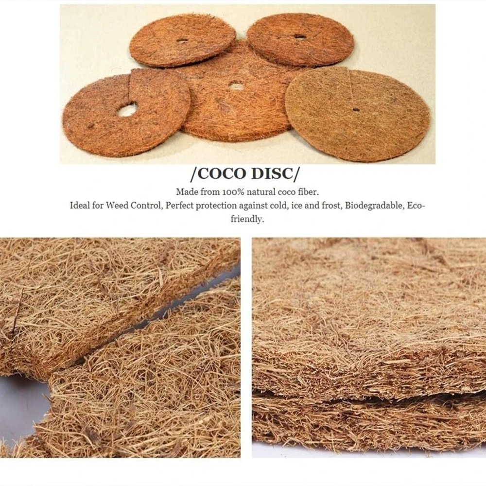 EcoFriendly Natural Coco Coir Fiber Tree Mulch Ring Protector Organic Weed Barrier Mat AntiGrass Di 4