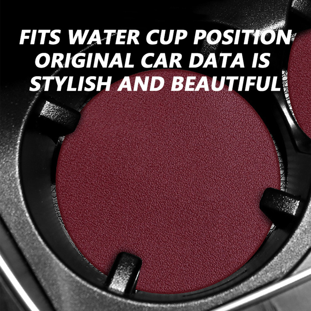 Car Cup Holder Coasters Set NonSlip Luxury Leatherette Universal Coaster Pads For Car Drink Holders