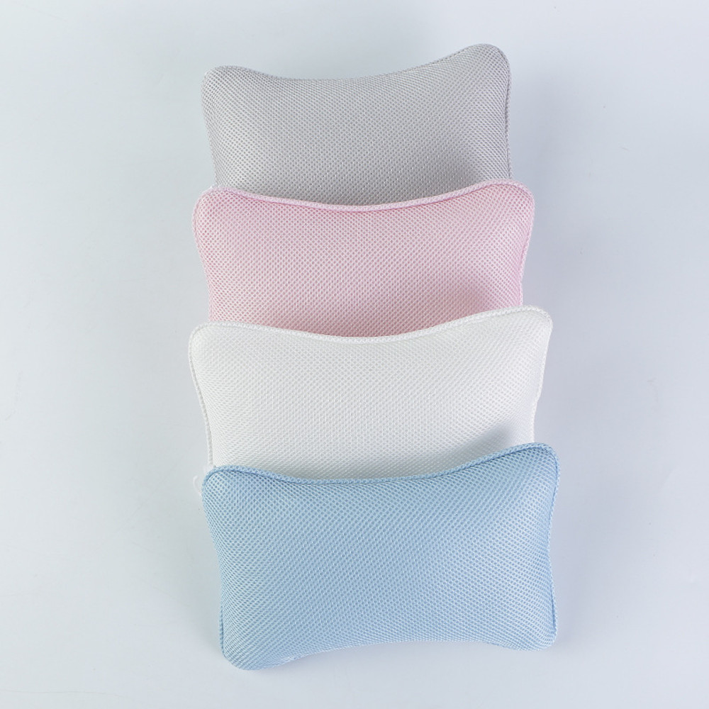 SPA Bathtub Bone Shaped Pillow Mesh Shower Headrest, Neck & Head Massage Support Bathroom Pillow for Comfortable Bat