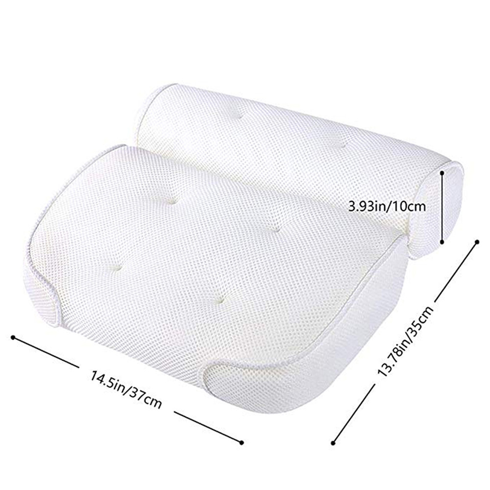Luxury Bath Pillow for Tub Neck and Back Support, Air Mesh Spa Bathtub Pillow with Suction Cups for Ultimate Comfort