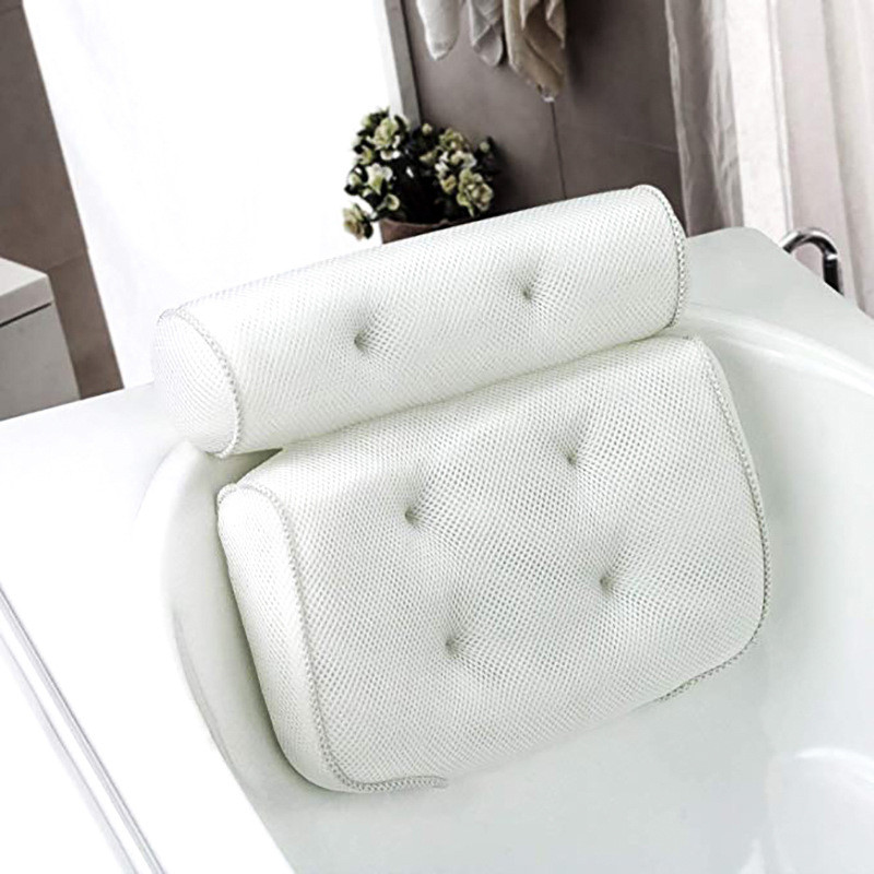 Luxury Bath Pillow for Tub Neck and Back Support, Air Mesh Spa Bathtub Pillow with Suction Cups for Ultimate Comfort
