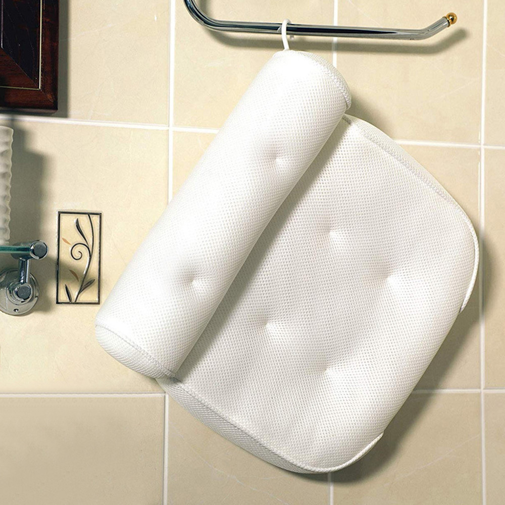 Luxury Bath Pillow for Tub Neck and Back Support, Air Mesh Spa Bathtub Pillow with Suction Cups for Ultimate Comfort