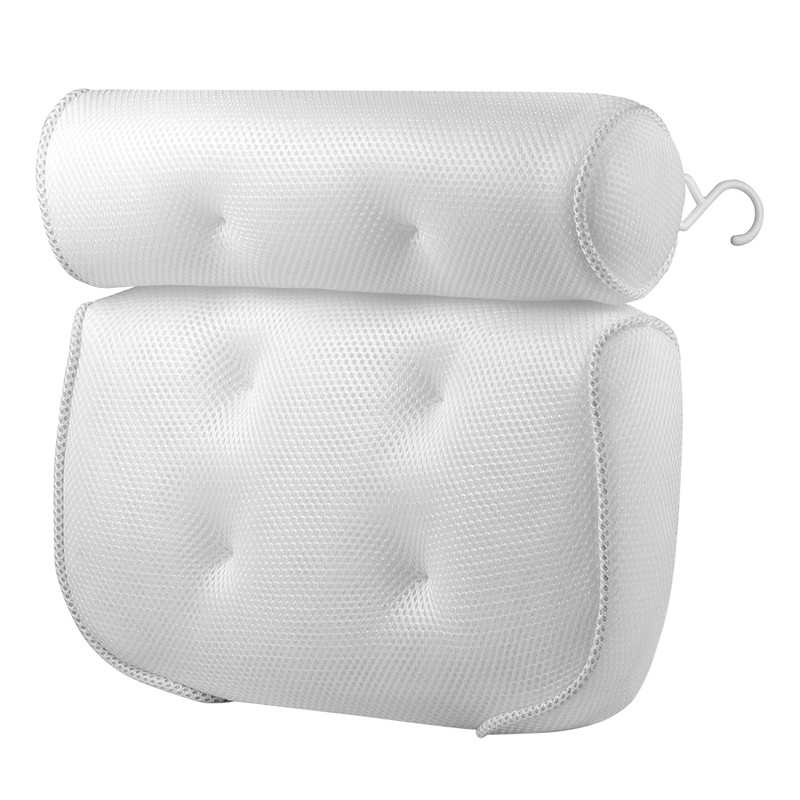 Luxury Bath Pillow for Tub Neck and Back Support, Air Mesh Spa Bathtub Pillow with Suction Cups for Ultimate Comfort