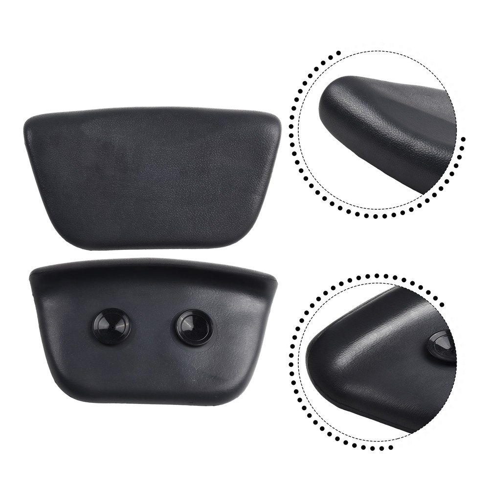 Luxury Black Spa Bath Pillow PU Bathtub Headrest, Waterproof Bath Cushion, Soft Bathtub Pillow for Neck & Head Support