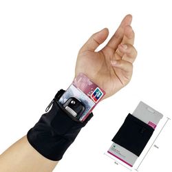 secure soft thin wrist purse bag with zipper for men, women, ideal for running, hiking, travel, bike riding