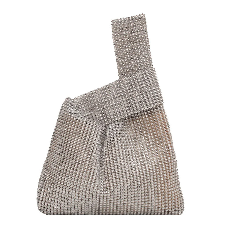 Womens Crystal Bling Bag Solid Color Rhinestone Sparkly Evening Bags Versatile Wristlet Party Handb 4