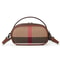 Aidranis Brown Checkered Round Crossbody Bag for Women, Crafted from Canvas Cowhide Material for Lasting Style