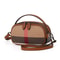 Aidranis Brown Checkered Round Crossbody Bag for Women, Crafted from Canvas Cowhide Material for Lasting Style