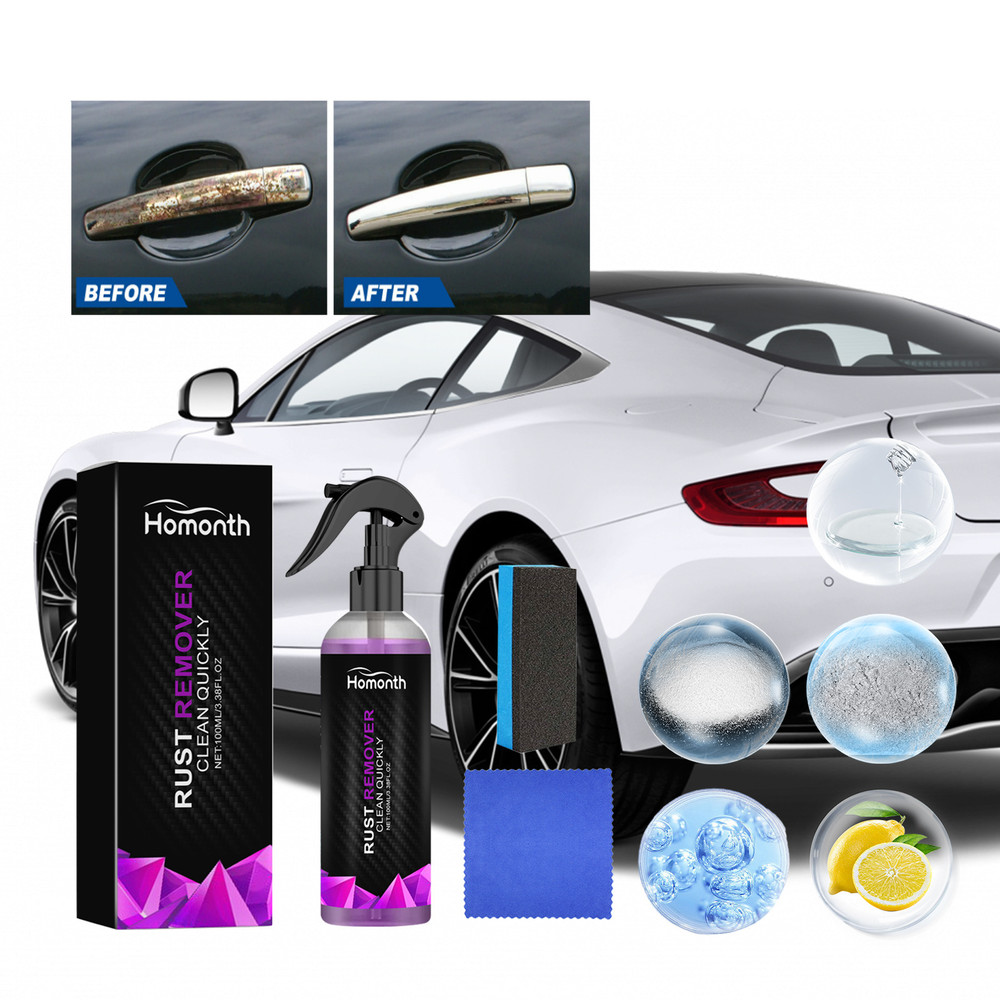 Car Rust Removal Spray, Rust Inhibitor Paint Rust Remover Derusting Spray for Car Wheel Hub & Auto Accessories