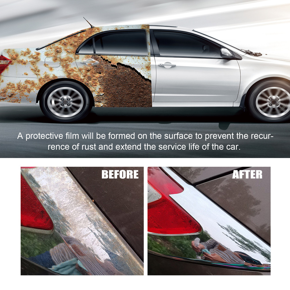 Car Rust Removal Spray, Rust Inhibitor Paint Rust Remover Derusting Spray for Car Wheel Hub & Auto Accessories