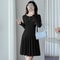 Elegant Korean Style Maternity Dress, A-Line Pleated Design Long Sleeve Lace Pregnant Dress for Women