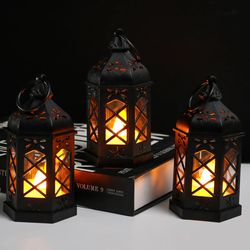 hexagonal retro desktop lamp atmosphere decoration, led wind lamp, candle lamp, creative gift, portable small horse