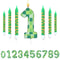 Green My World Candle Birthday Party Pixel Theme Video Game Party Decoration Cake Top Digital Candl 4