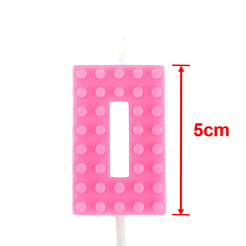 Gradient Colorful Pixel Block Digital Candle Number Cake & Cupcake Topper for Birthday Party Dessert Table Dress Up