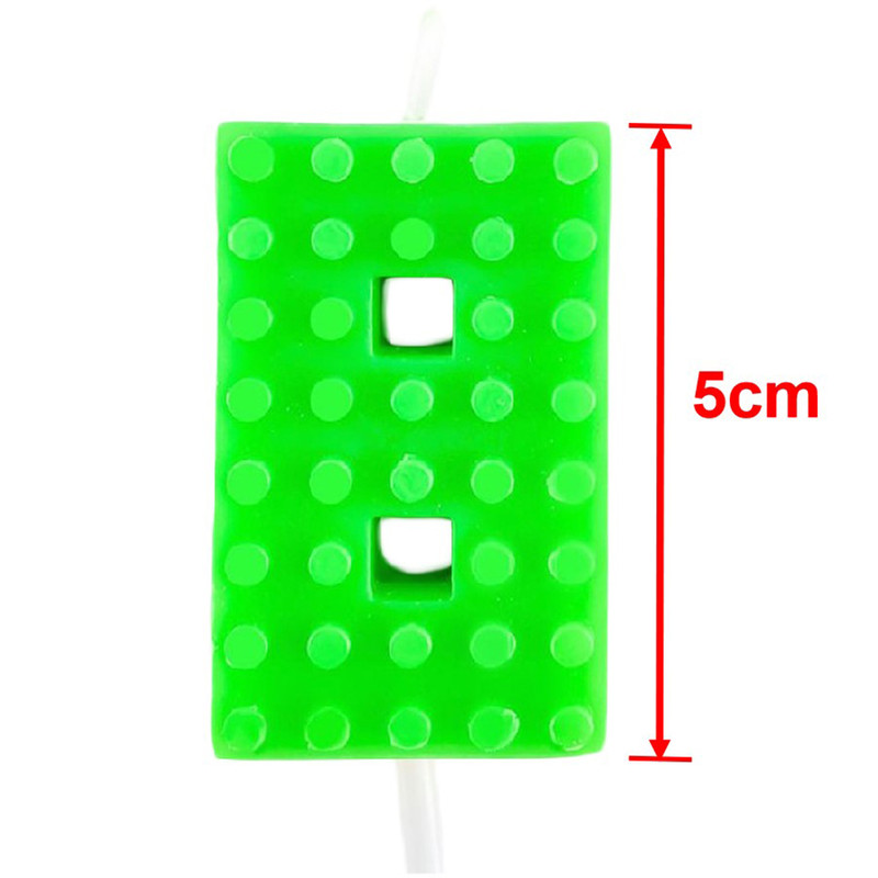 Gradient Colorful Pixel Block Digital Candle Number Cake & Cupcake Topper for Birthday Party Dessert Table Dress Up