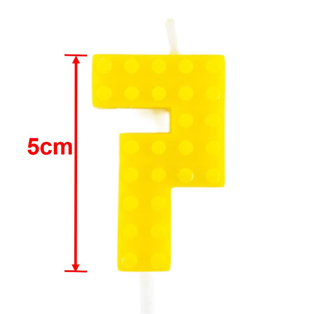 Gradient Colorful Pixel Block Digital Candle Number Cake & Cupcake Topper for Birthday Party Dessert Table Dress Up