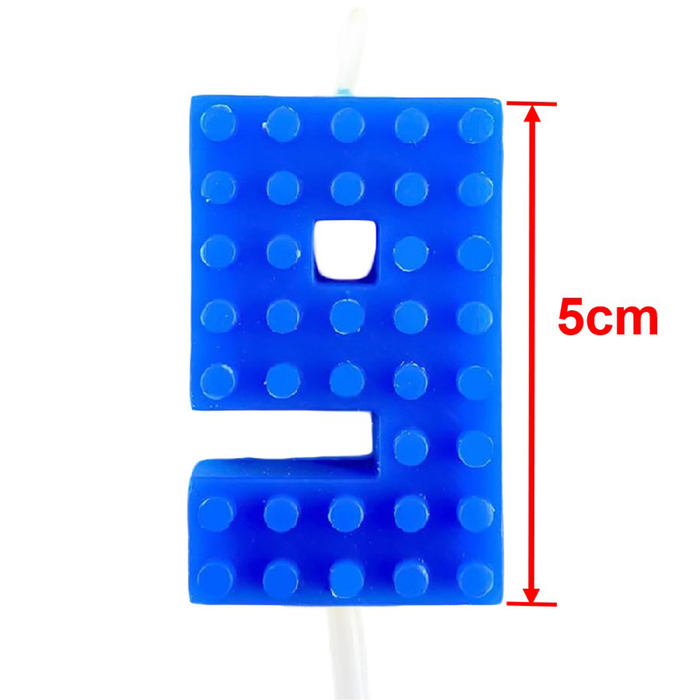 Gradient Colorful Pixel Block Digital Candle Number Cake & Cupcake Topper for Birthday Party Dessert Table Dress Up