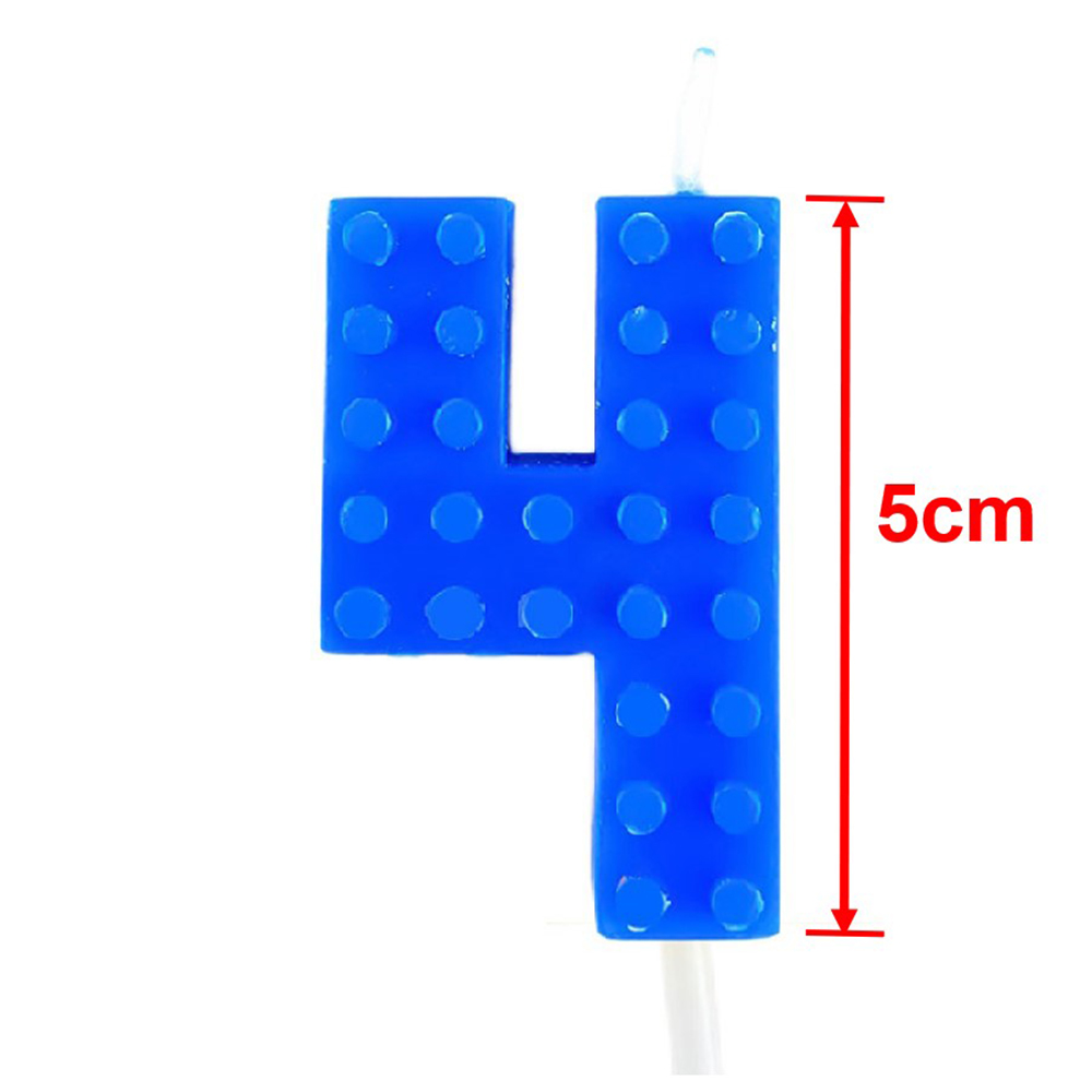 Gradient Colorful Pixel Block Digital Candle Number Cake & Cupcake Topper for Birthday Party Dessert Table Dress Up