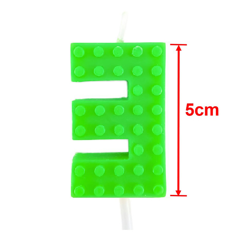 Gradient Colorful Pixel Block Digital Candle Number Cake & Cupcake Topper for Birthday Party Dessert Table Dress Up