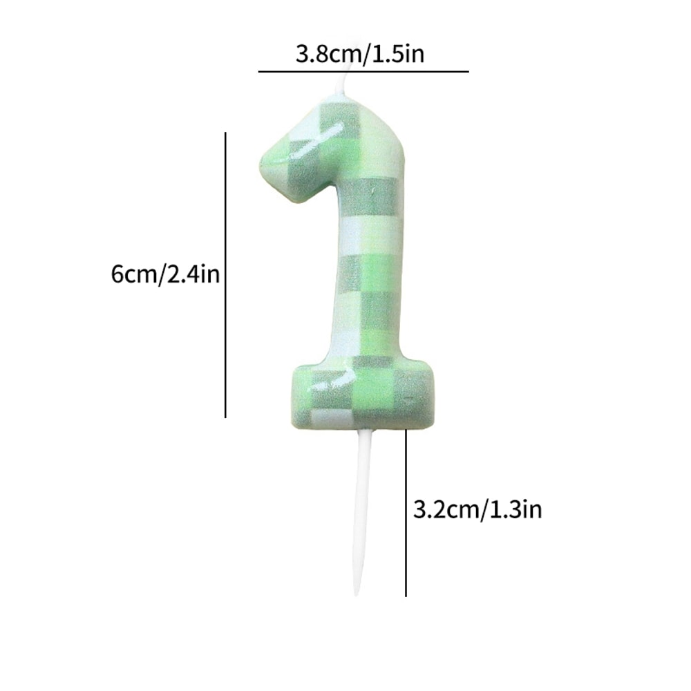 Digital Cake Candle Set For Green Theme Creative Birthday Cake Topper Decorative Green Party Cake C 5