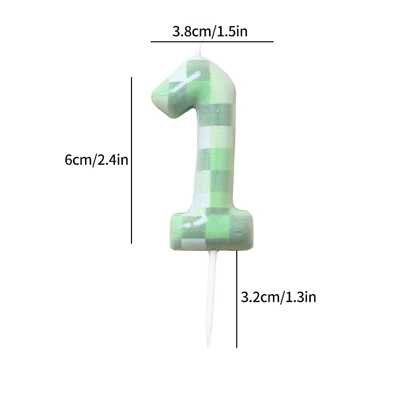 Digital Cake Candle Set For Green Theme Creative Birthday Cake Topper Decorative Green Party Cake C 5