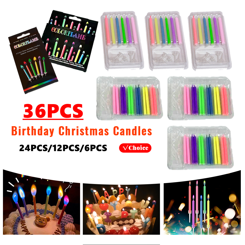 Environmentally Friendly Birthday Christmas Candles Novelty Super Bright Decorations With Colorful 0