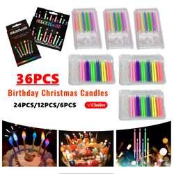 environmentally friendly birthday christmas candles, novelty super bright decorations with colorful flame effect