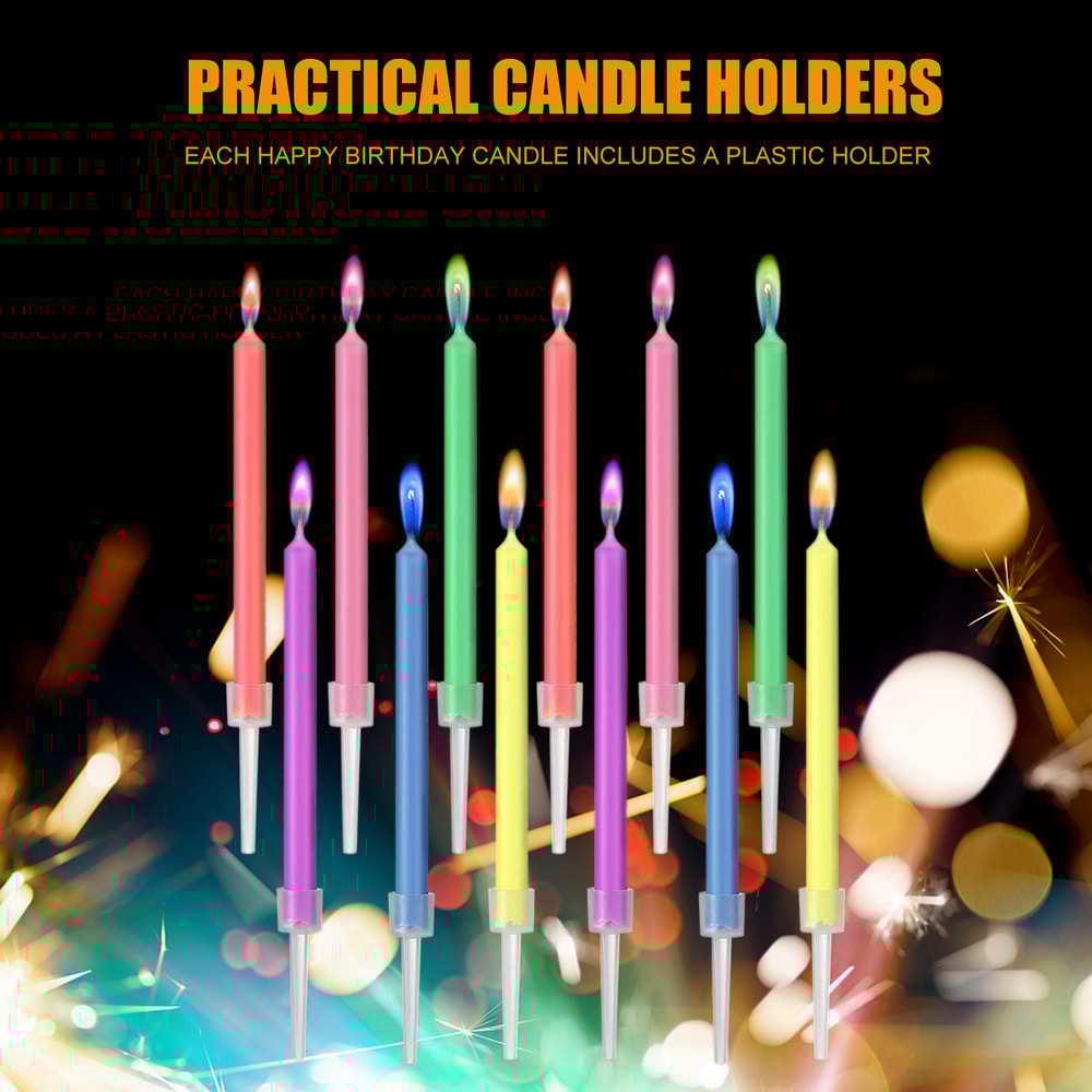 Environmentally Friendly Birthday Christmas Candles Novelty Super Bright Decorations With Colorful 3