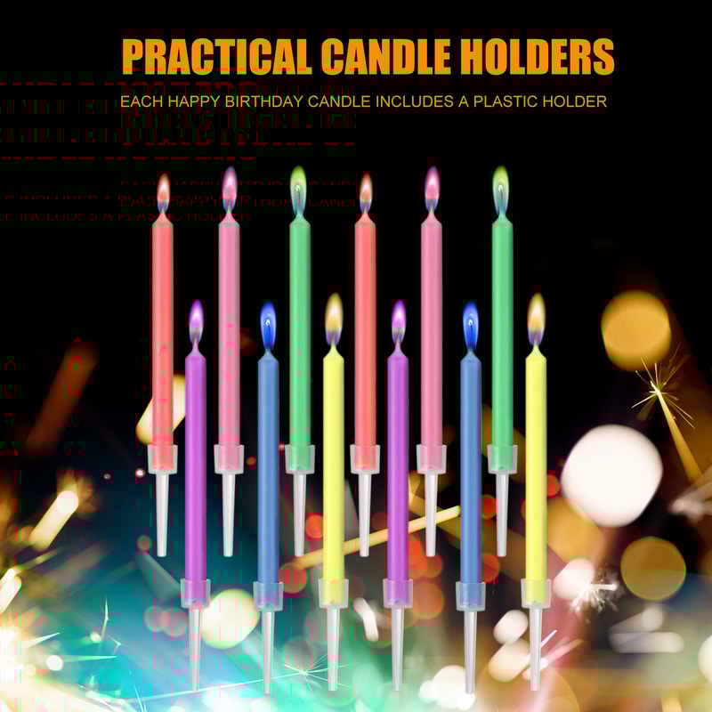 Environmentally Friendly Birthday Christmas Candles Novelty Super Bright Decorations With Colorful 3