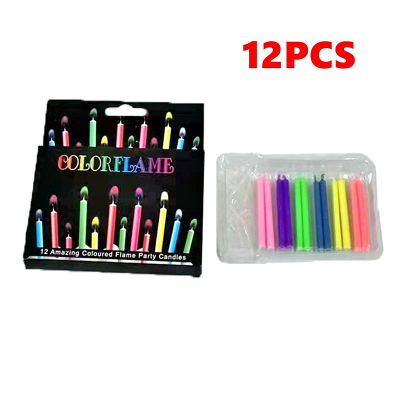 Environmentally Friendly Birthday Christmas Candles Novelty Super Bright Decorations With Colorful 8