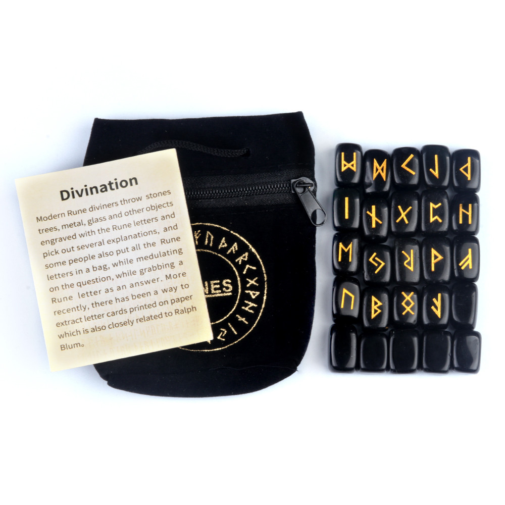 Rune Engraved Healing Stones, Natural Rune Stones Energy Stones for Divination, Fortune-telling & Spiritual Energy Work