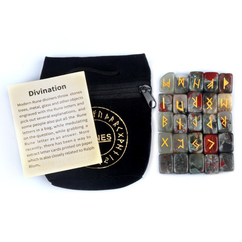 Rune Engraved Healing Stones, Natural Rune Stones Energy Stones for Divination, Fortune-telling & Spiritual Energy Work