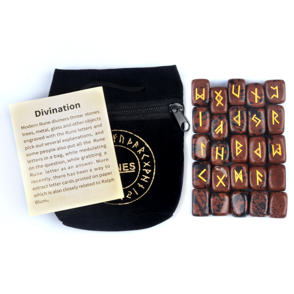 Rune Engraved Healing Stones, Natural Rune Stones Energy Stones for Divination, Fortune-telling & Spiritual Energy Work
