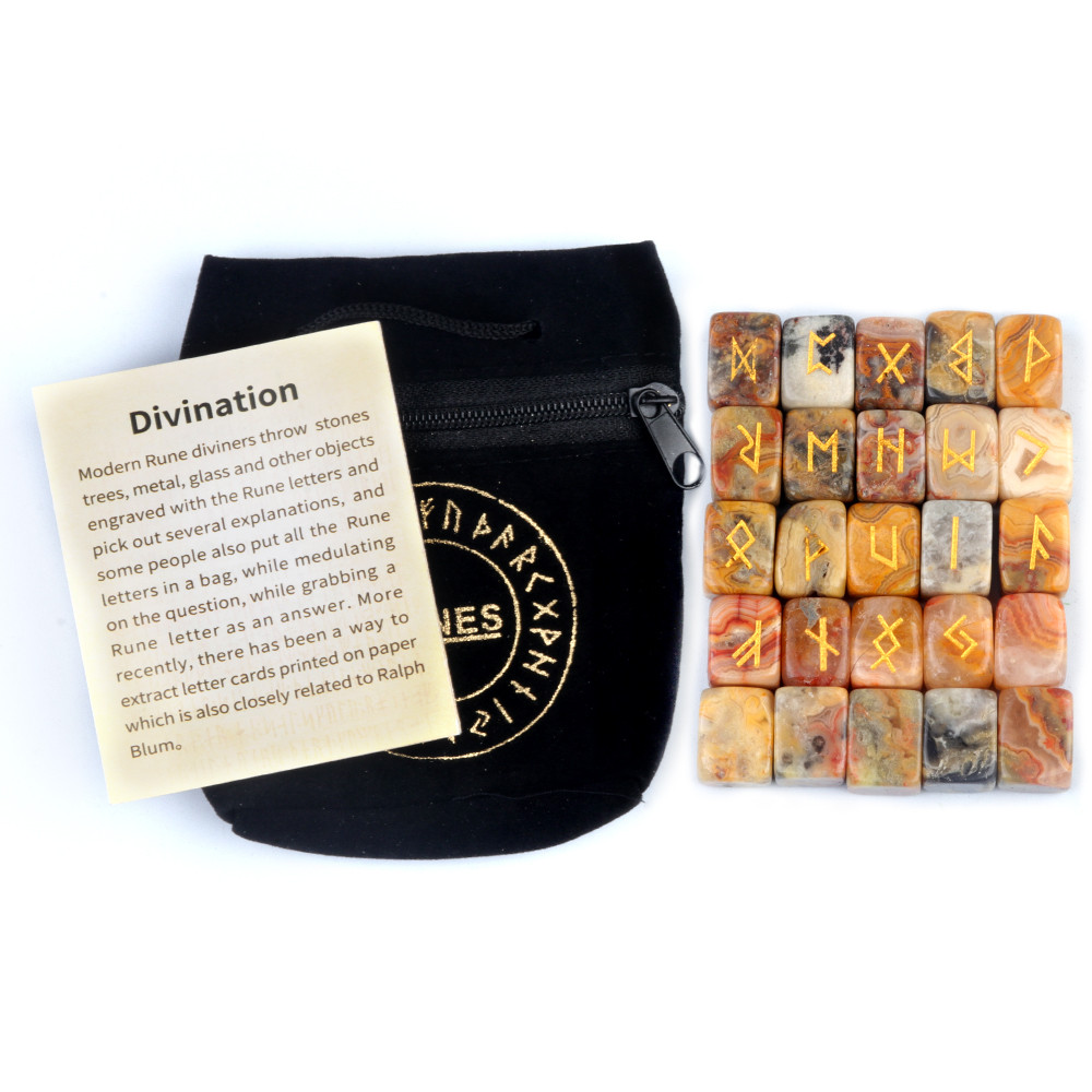 Rune Engraved Healing Stones, Natural Rune Stones Energy Stones for Divination, Fortune-telling & Spiritual Energy Work