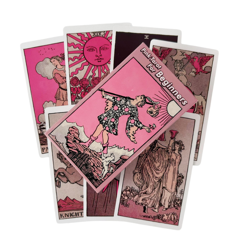 Pink Rider Tarot Cards For Beginners Divination Deck English Version Oracle Board Game For Fortune  0