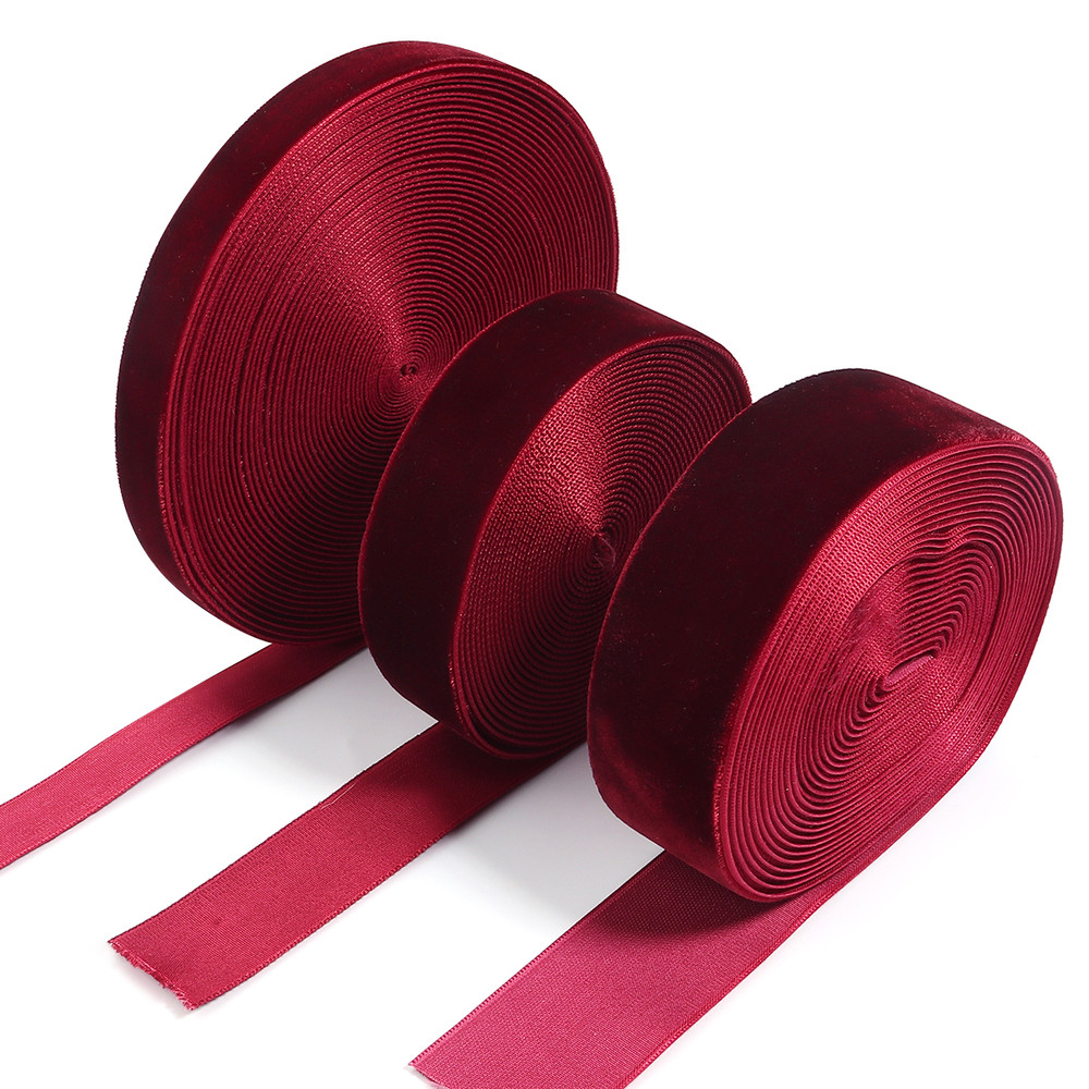 Velvet Ribbon for Gift Wrapping, Flower Packaging, Handmade Bows, DIY Christmas Sewing