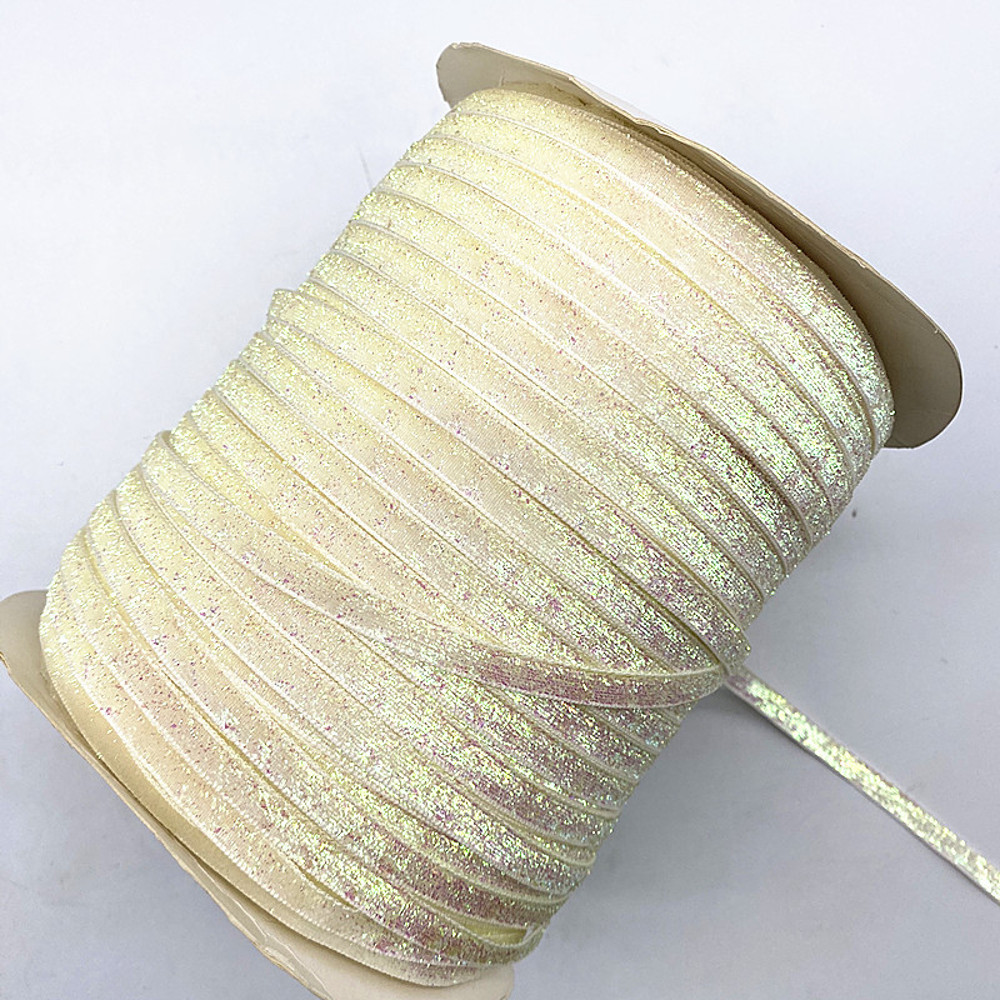 Velvet Ribbon Glitter Single Face Ribbon Bow No Elastic Headband Clips Decoration 19