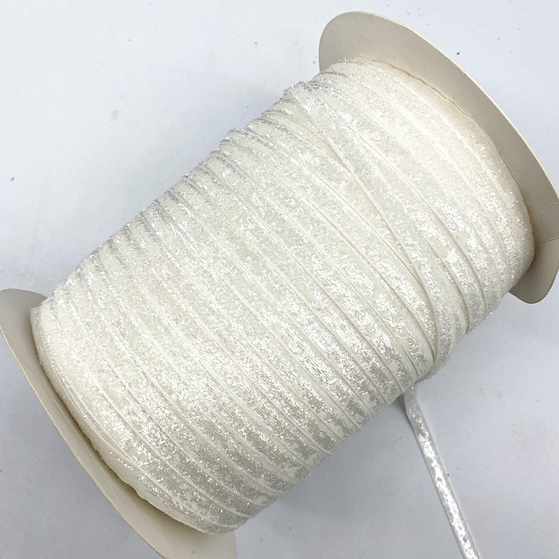 Velvet Ribbon Glitter Single Face Ribbon Bow No Elastic Headband Clips Decoration 28