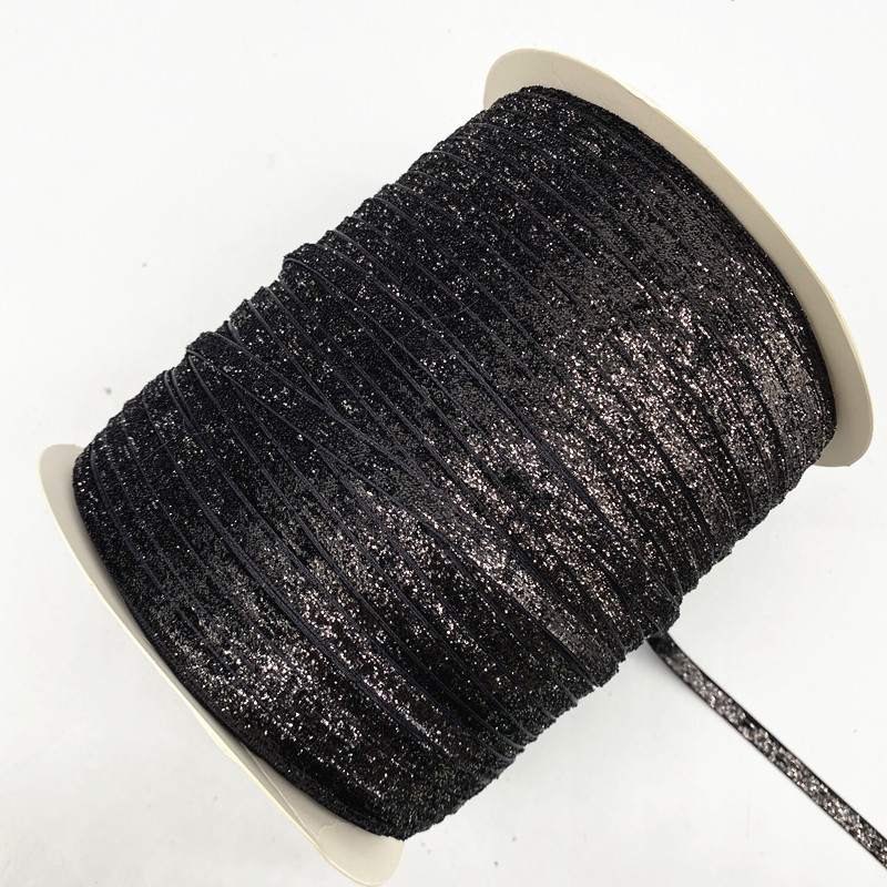 Velvet Ribbon Glitter Single Face Ribbon Bow No Elastic Headband Clips Decoration 29