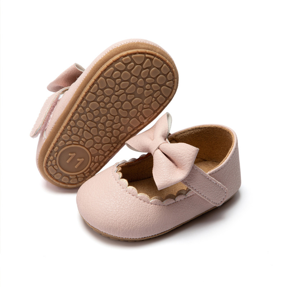 Infant Toddler Mary Janes Baby Casual Shoes With Bowknot Nonslip Rubber SoftSole PU First Walker Sh 0