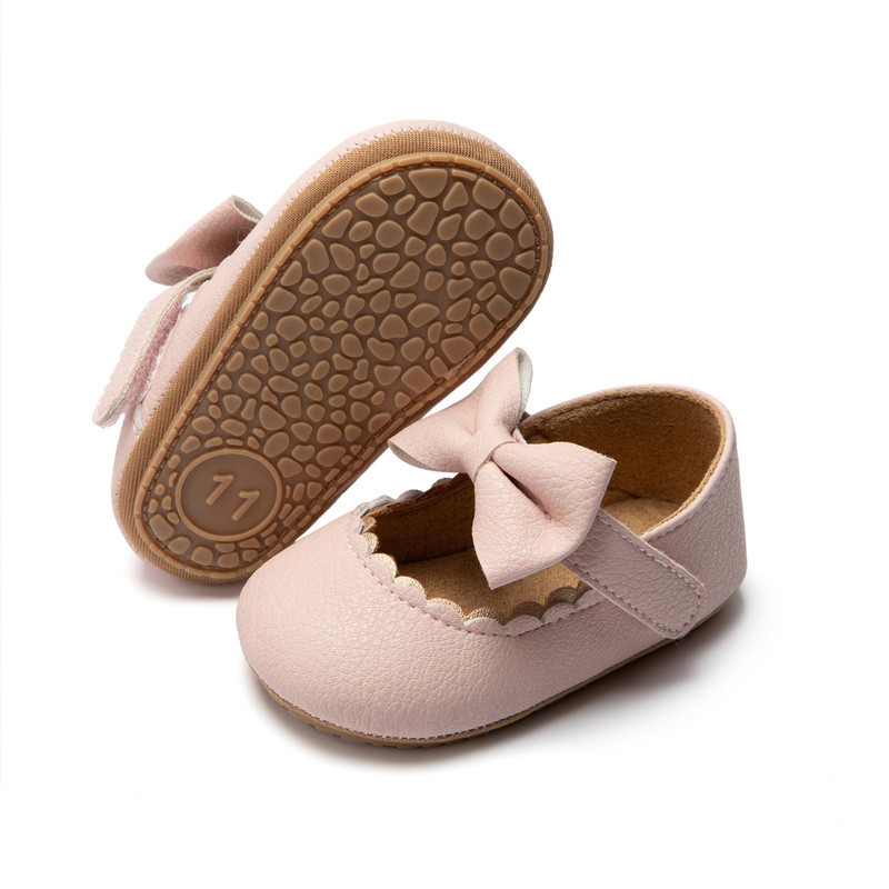 Infant Toddler Mary Janes Baby Casual Shoes With Bowknot Nonslip Rubber SoftSole PU First Walker Sh 0