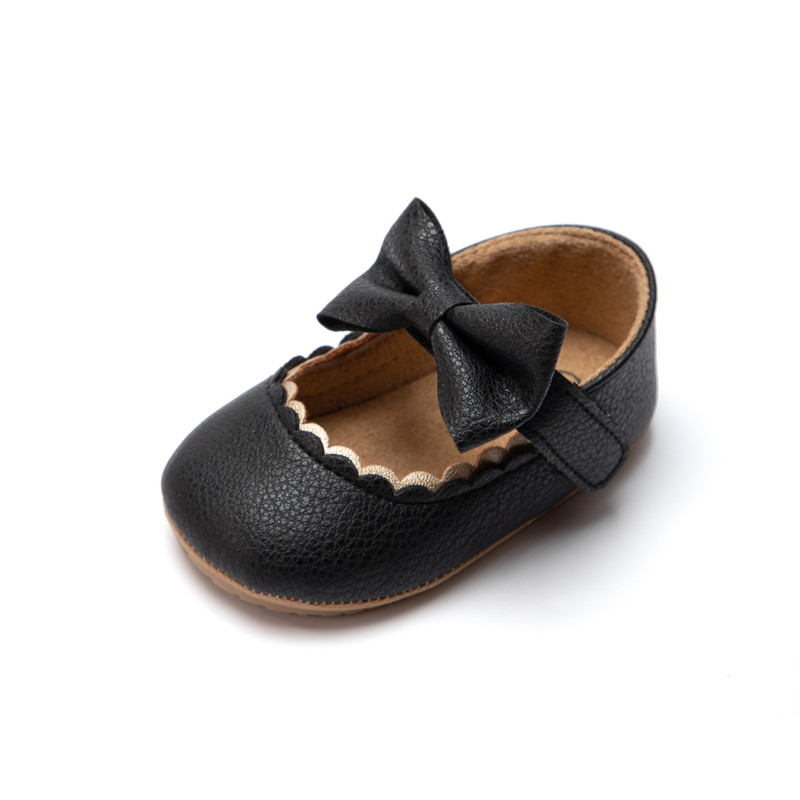 Infant Toddler Mary Janes Baby Casual Shoes With Bowknot Nonslip Rubber SoftSole PU First Walker Sh 3