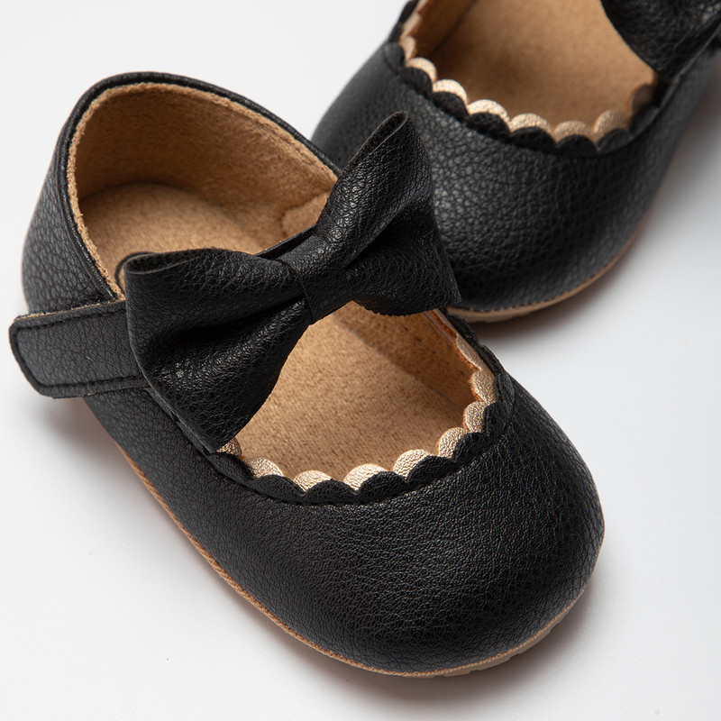 Infant Toddler Mary Janes Baby Casual Shoes With Bowknot Nonslip Rubber SoftSole PU First Walker Sh 4