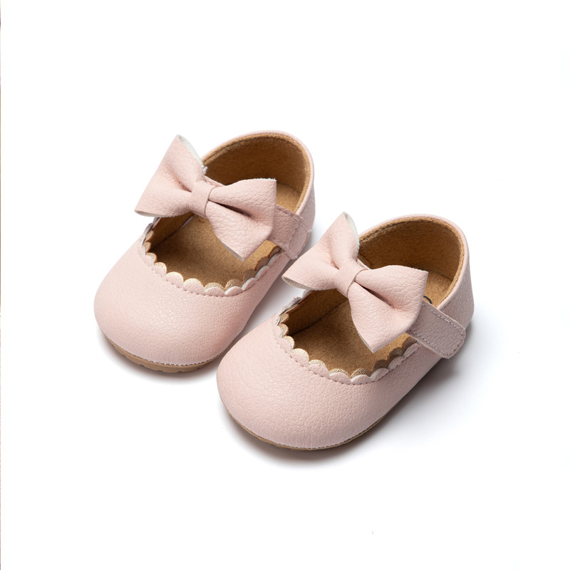 Infant Toddler Mary Janes Baby Casual Shoes With Bowknot Nonslip Rubber SoftSole PU First Walker Sh 5