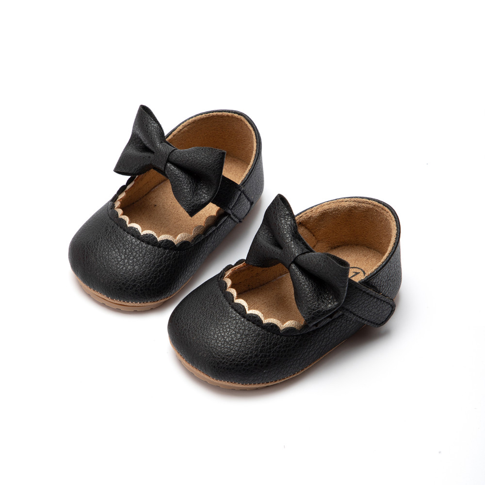 Infant Toddler Mary Janes Baby Casual Shoes With Bowknot Nonslip Rubber SoftSole PU First Walker Sh 7
