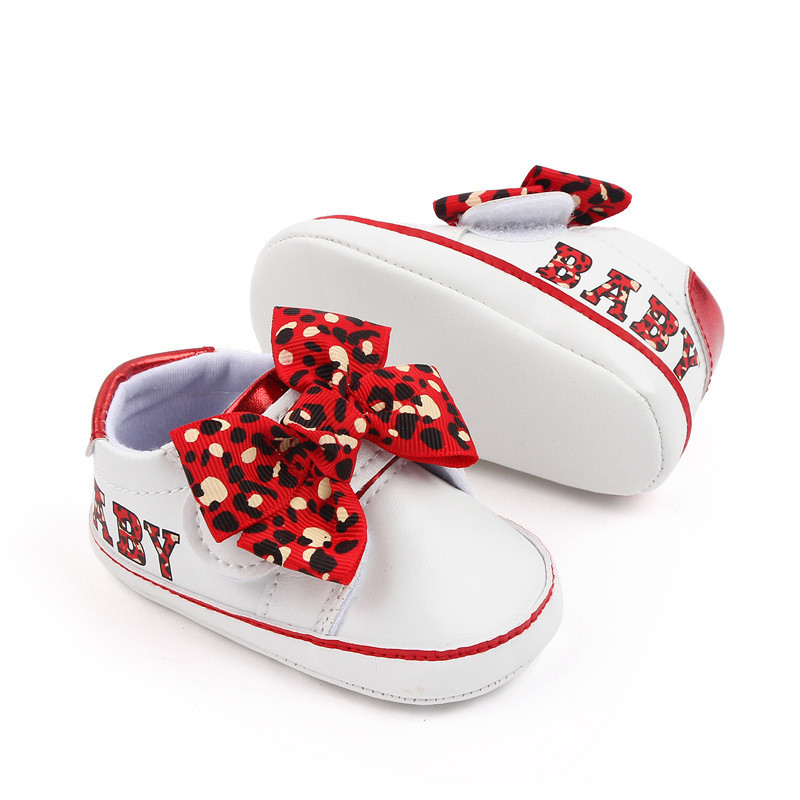 Citgeett Baby Girl Autumn Sneaker with Bow, Leopard Print Flats for First Walkers & Casual Daily Outfits