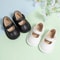 Infant Girls Black Leather Baby Shoes, Non-Slip First Walker Crib Shoes, Princess Dress Shoes, Ballet Flats